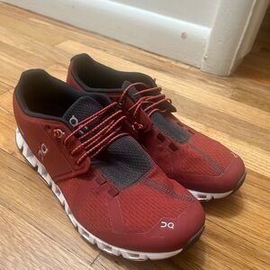 On Running Women's Athletic Shoes in Red and Black
